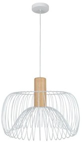 Lampadario Natura Anemone bianco paralume bianco E27 Ø45cm INSPIRE