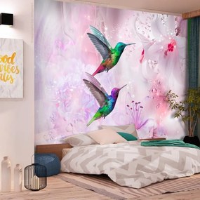 Fotomurale adesivo  Colourful Hummingbirds (Purple)  Larghezza x Altezza Home decor 392x280