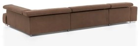 Divano angolare a U TROPEA, lato destro, marrone