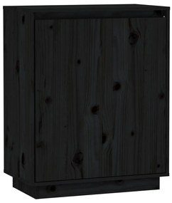Credenza nera 60x34x75 cm in legno massello di pino