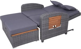 Divano da giardino in rattan grigio Bari - Garden Pleasure