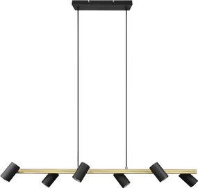 Trio - Lampadario a sospensione con cavo MARLEY 6xGU10/35W/230V nero/oro