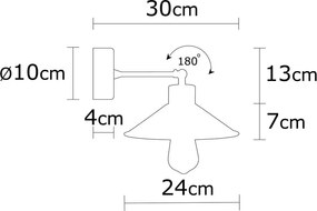 Lampada da parete turchese/di colore naturale ø 24 cm Manavgat – Opviq lights