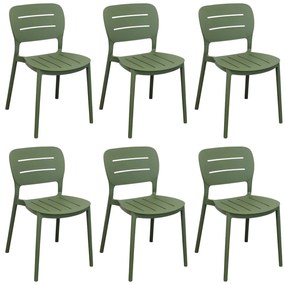 HAZEL - set 6 sedie in polipropilene impilabili