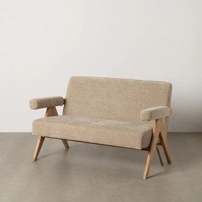 Divano beige con rivestimento in ciniglia 134 cm Rest – Ixia