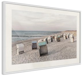 Poster  Baltic Beach Chairs  Cornice Quadri Cornice d'oro con passe-partout, Larghezza x Altezza Home decor 45x30