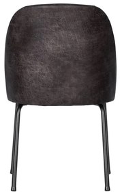 Sedie da pranzo in set nere in pelle 2 pz Vogue – WOOOD