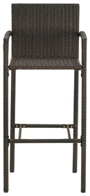 Sgabelli da bar 4 pz marroni in polyrattan