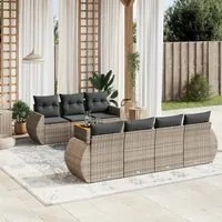 Set Divano da Giardino 8 pz con Cuscini Grigio in Polyrattan 3224912