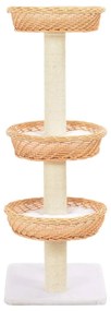 Albero per gatti con tiragraffi in legno di salice naturale
