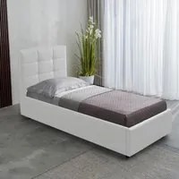 Letto singolo con contenitore Napoli colore bianco