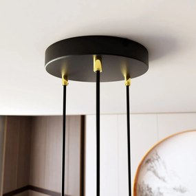 Lampadario a Sospensione in Acciaio SELTER 3 PREMIUM Nero e Oro 3xG9