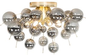 Lampada da soffitto di design in ottone con vetro fumé a 4 luci - Explode