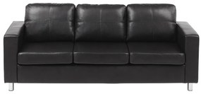 Divano 3 posti in similpelle Nero - ACKLEY
