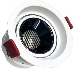 Faro LED da Incasso 12W, Orientabile CRI92 Foro Ø75mm, Bianco CCT, UGR11 Colore Bianco Variabile CCT