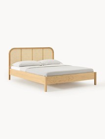 Letto in legno con testiera in vimini Jones