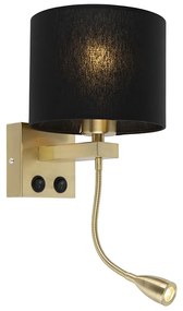 Applique Art Déco oro con paralume nero - Brescia