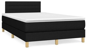 Letto a molle con materasso e led nero 120x190 cm in tessuto