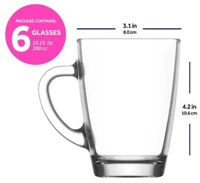 Set di 6 bicchieri in vetro da 300 ml - Hermia