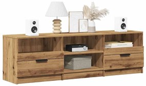 Mobile Porta Tv Rovere Artigianale 150x33,5x45 Cm İn Truciolato /