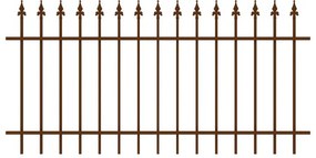 Recinzione palizzata Emilius dritta in ferro verniciato marrone L 196 x H 100 cm