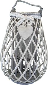 GEORGIE - lanterna in vimini tondo 15 x 25 cm