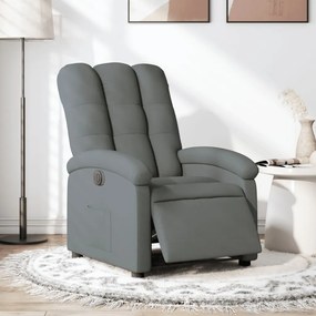 Poltrona Elettrica Reclinabile Grigio Scuro İn Tessuto /
