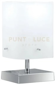 Lume square bianco 1 luce attacco e27 12x12x29cm in vetro bianco opale