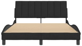 Giroletto con testiera nero 140x200 cm in velluto