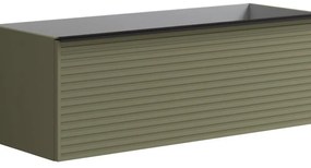 Mobile da bagno sotto lavabo Pixel stripes verde laccato opaco L 120 x H 40 x P 45.5 cm 1 cassetto, lavabo non incluso
