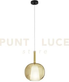 Lampadario a sospensione pirex oro in vetro 1 luce attacco e27  bas...