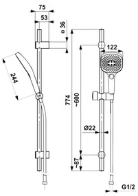 KFA Armatura 841-352-31 - Set doccia MALAGA oro spazzolato
