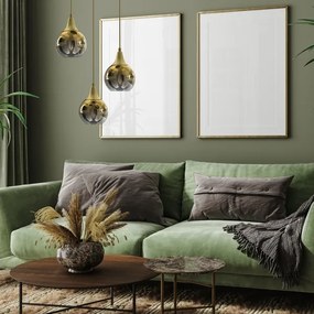 Lampadario a sospensione con filo MONTE 3xE27/60W/230V oro