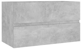 Mobile sottolavabo grigio cemento 80x38,5x45 cm in truciolato