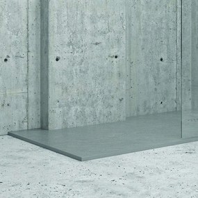 Kamalu - piatto doccia 140x80 effetto pietra grigio cemento