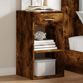Comodini 2 Pz Rovere Fumo 35x34x65 Cm İn Legno Multistrato /