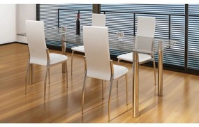 Sedie Da Pranzo 4 Pz Bianche İn Similpelle /