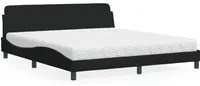 Letto con Materasso Nero 180x200 cm in Tessuto 3208446