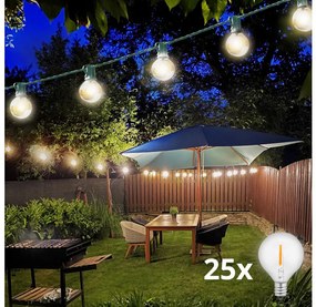 Brilagi -Catena decorativa da esterno LED GHIRLANDA 25xE12 20m verde IP44 bianco caldo