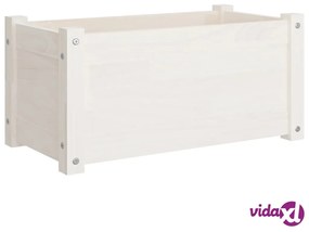 vidaXL Fioriere da Giardino 2 pz Bianche 60x31x31 cm Massello di Pino