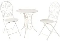 Set tavolo con 2 sedie bianco in ferro Isabelle