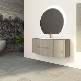 Armadietto bagno a terra Vague BADEN HAUS 2 ante P 38 x L 30 x H 130 cm rovere sbiancato