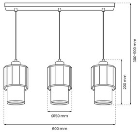 Lampadario a sospensione con filo BLANCO 3xE27/60W/230V bianco