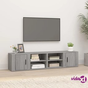 vidaXL Mobili TV 2 pz Grigio Sonoma 80x31,5x36 cm Legno Multistrato
