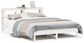 Letto Senza Materasso Bianco 160x200 Cm Legno Massello Di Pino /