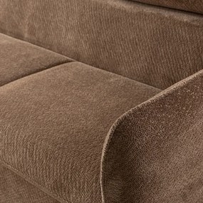 Divano angolare letto BEJA beige con contenitore, lato sinistro
