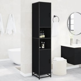 Mobile da bagno nero 35x37,5x188,5 cm in truciolato e metallo