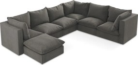 Divano angolare grigio scuro (con penisola a destra/a U) Manao – Makamii