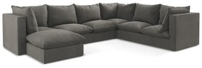 Divano angolare grigio scuro (con penisola a destra/a U) Manao – Makamii