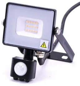 Faro Led con sensore di movimento 10W VT-10-S Nero - 3000k bianco caldo